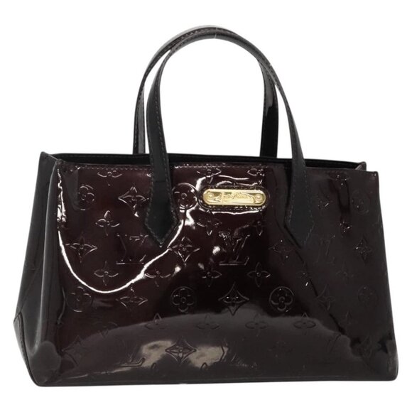 LOUIS VUITTON Monogram Vernis Wilshire PM Hand Bag Amarante M93641 Auth 139987 - Picture 1 of 16
